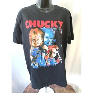 Chucky Horror Movie Graphic Tee Black XL